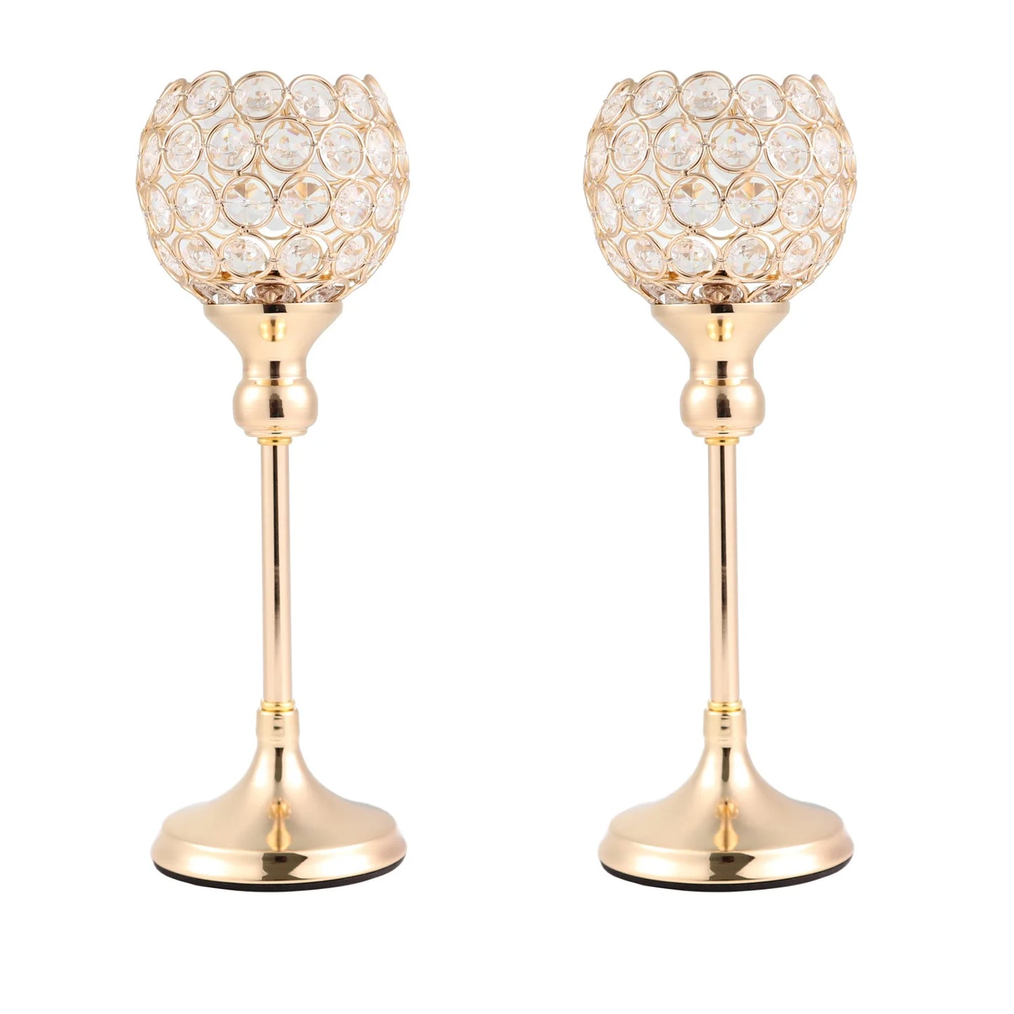 Crystal Tealight Candle Holders, Metal Glass Candlesticks, Wedding Table Centerpiece, Christmas Party, Home Decoration