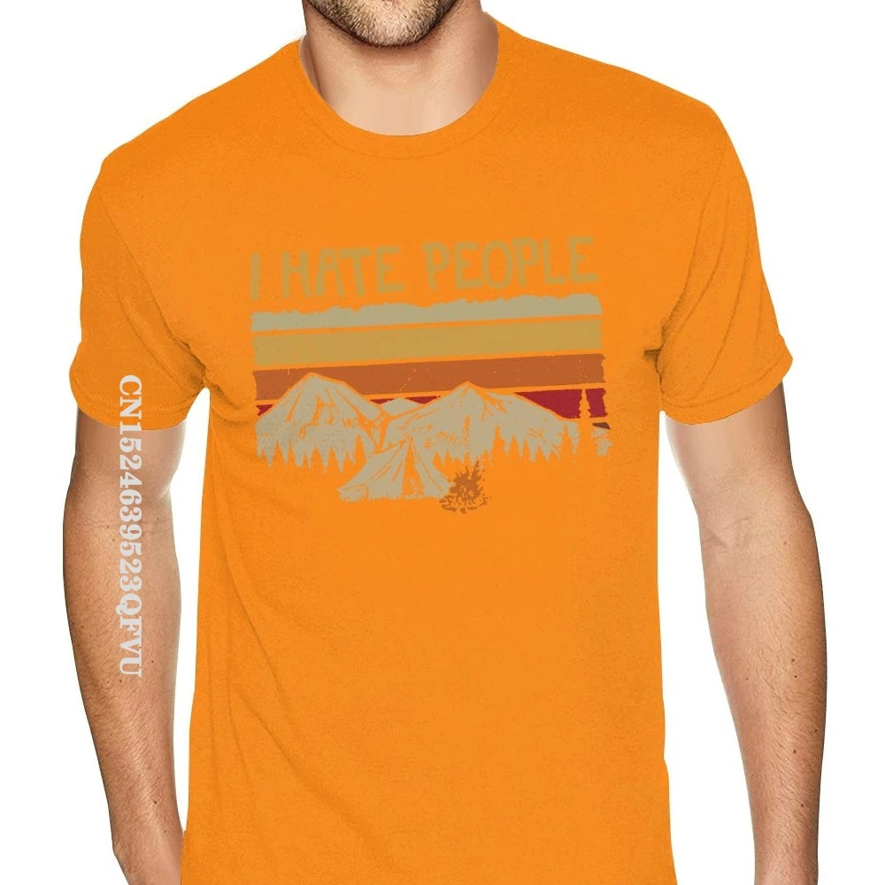 Christmas Mountain Camping I Hate People T-Shirt For Men Personalized Gothic Style Anime Tshirt Kawaii Gothic Style T Shirt