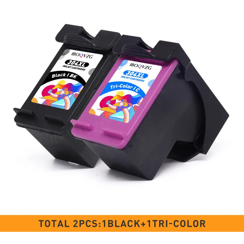 IBOQVZG 304XL Ink Cartridge For HP304 For HP 304 XL Deskjet ENVY Officejet 2620 2630 2632 3730 5020 5032 Printer