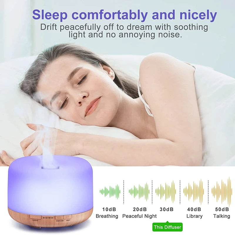 Wood Grain Aroma Diffuser Air Humidifier Essential Oil Machine With Colorful Night Lights USB Humidifier Mini Size Humidifier